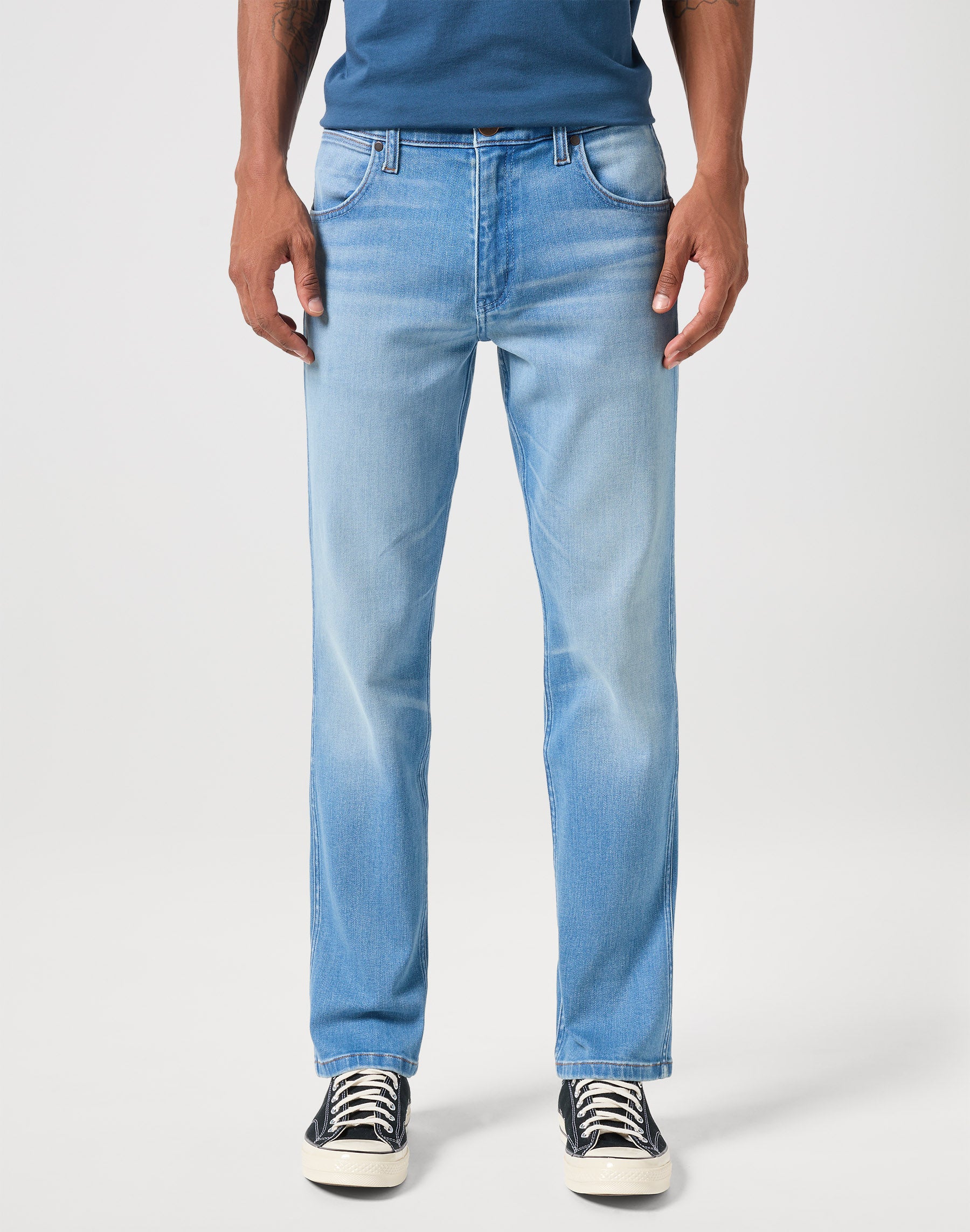 Wrangler heren Greensboro Straight Jeans,iron blue,40W / 30L