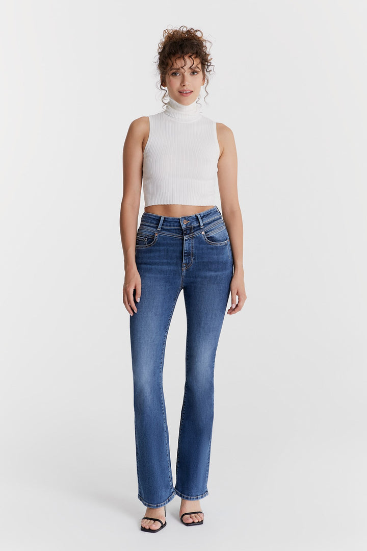 COJ - Matilda - Dames Flare Jeans - Sapphire Blue