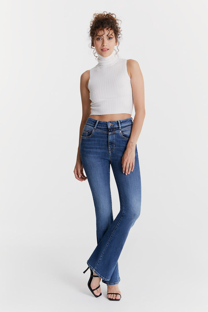 COJ - Matilda - Dames Flare Jeans - Sapphire Blue