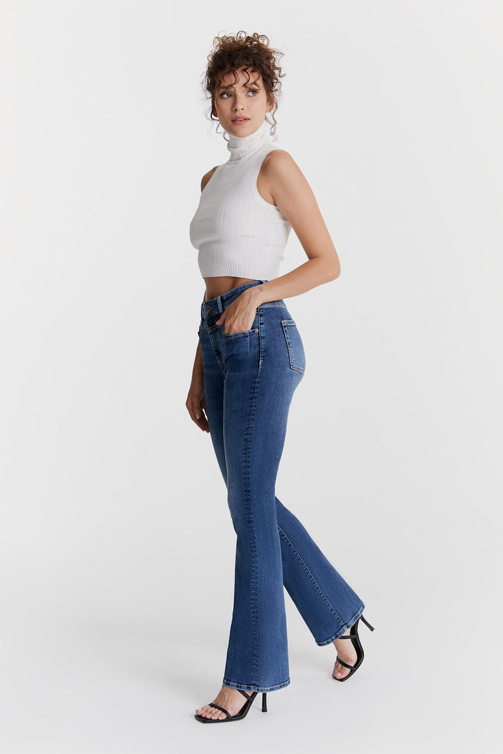COJ - Matilda - Dames Flare Jeans - Sapphire Blue