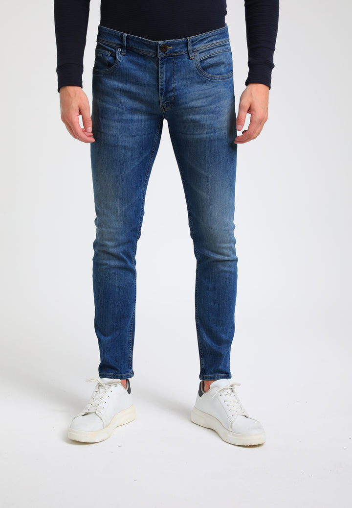Gabbiano - Pacific - Heren Slim-fit Jeans - Mid Blue