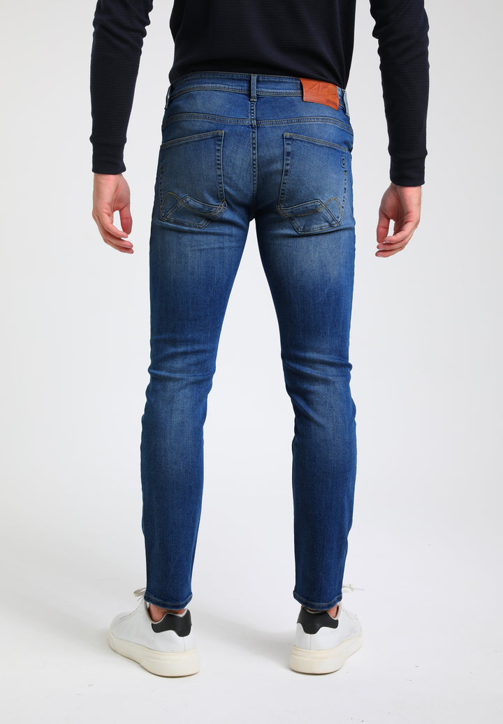 Gabbiano - Pacific - Heren Slim-fit Jeans - Mid Blue