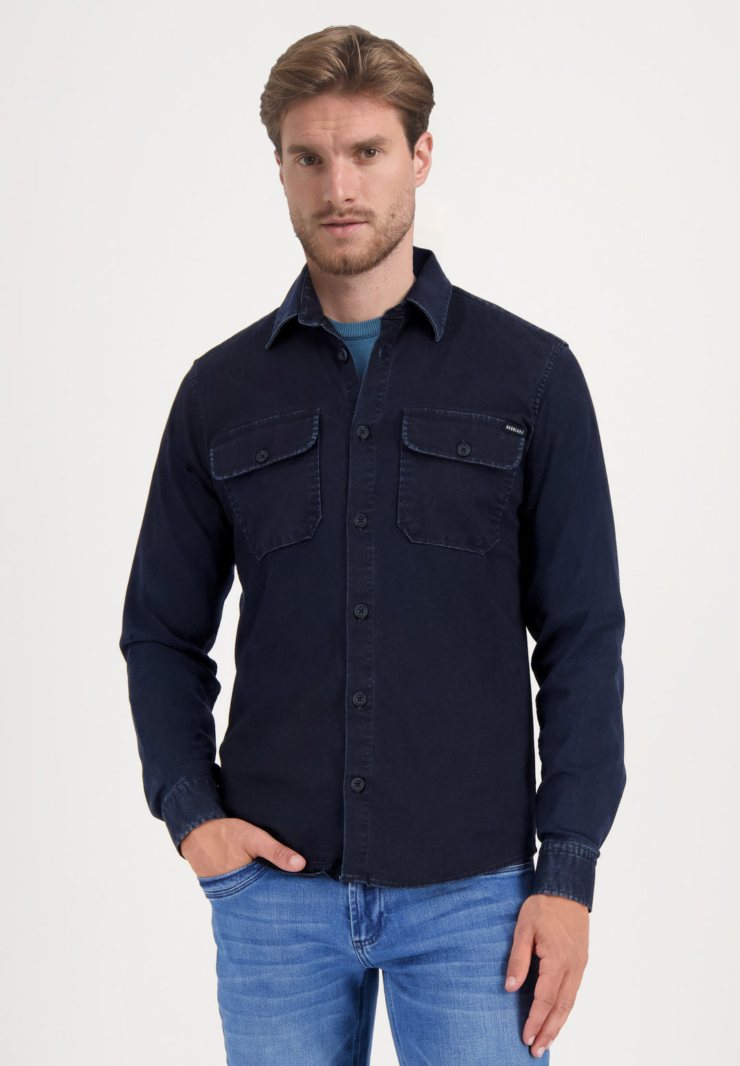 Gabbiano - Heren Overshirt - 335238 - 901 Navy Denim