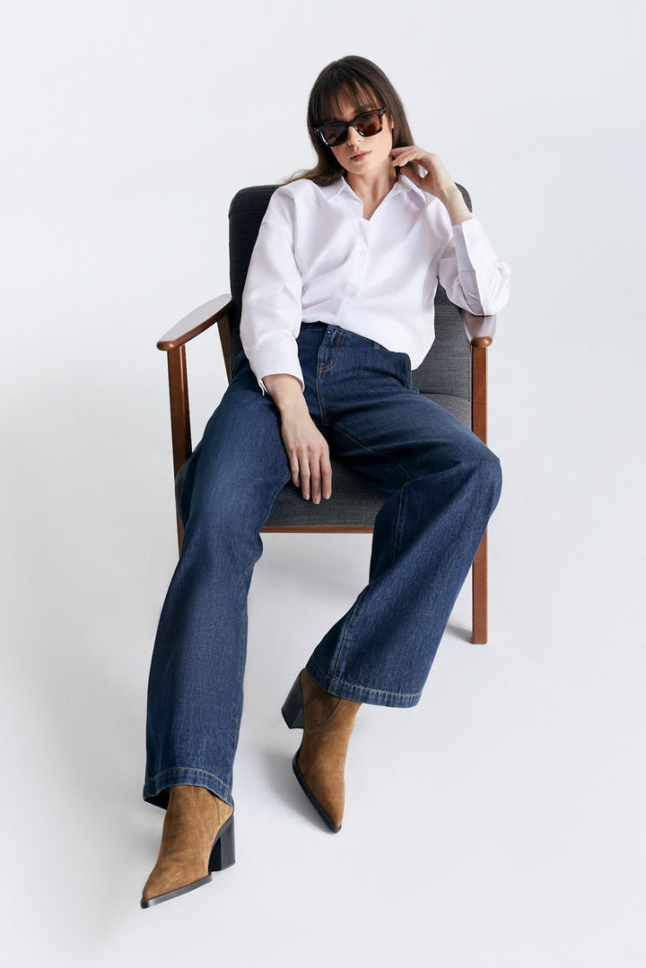 COJ - Maxine - Wide Leg Jeans - Deep Blue