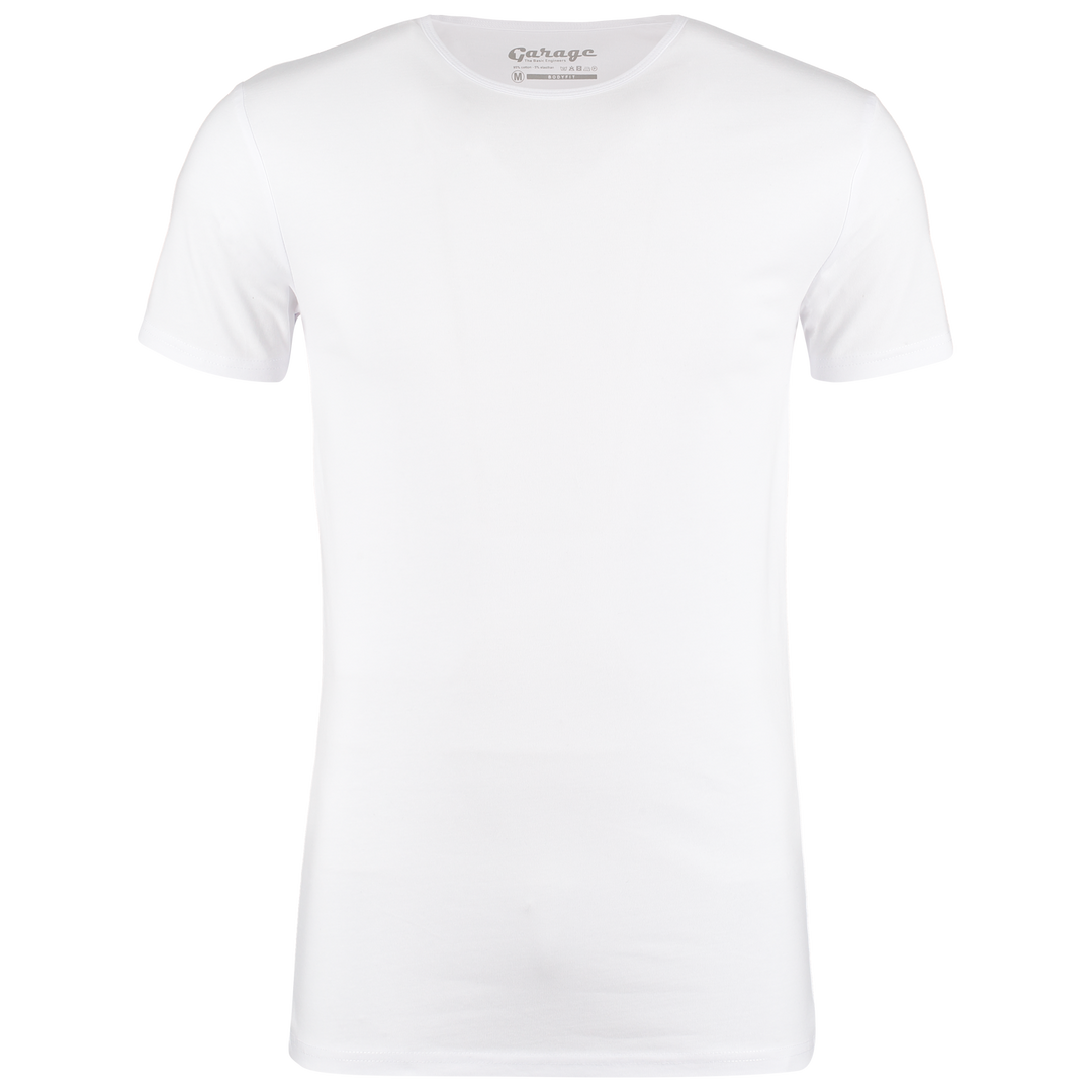 Garage - Bodyfit Shirt R-neck - 100 White