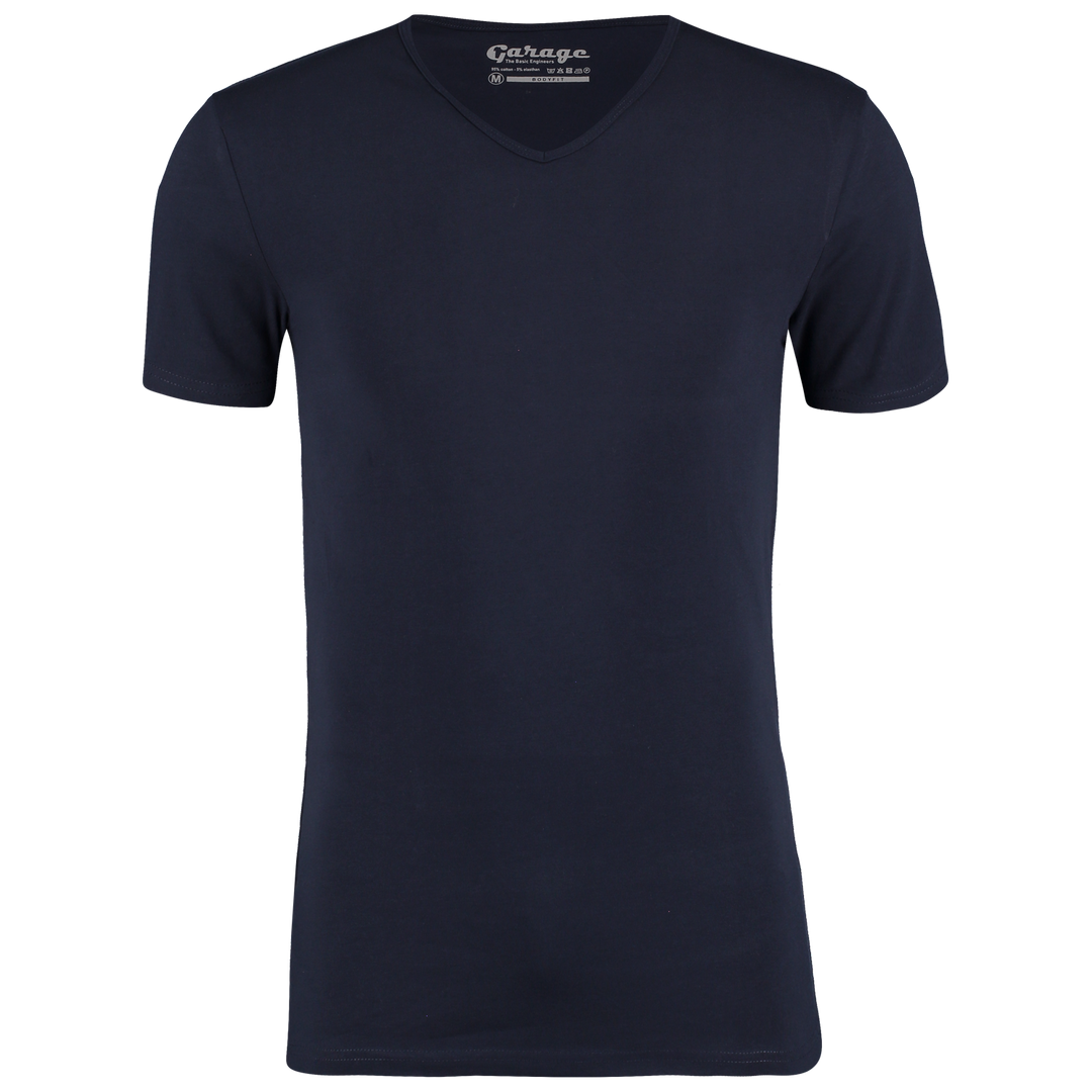 Garage - Bodyfit Shirt V-neck - 400 Navy