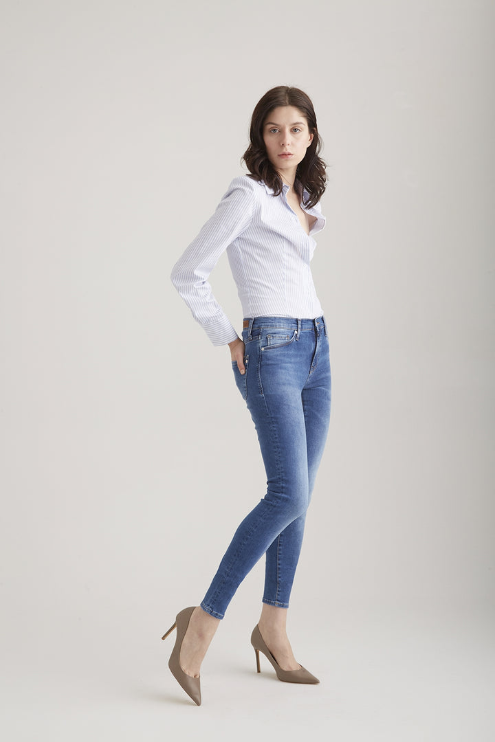 COJ - Sophia - Dames Slim-fit Jeans - Blue Vintage