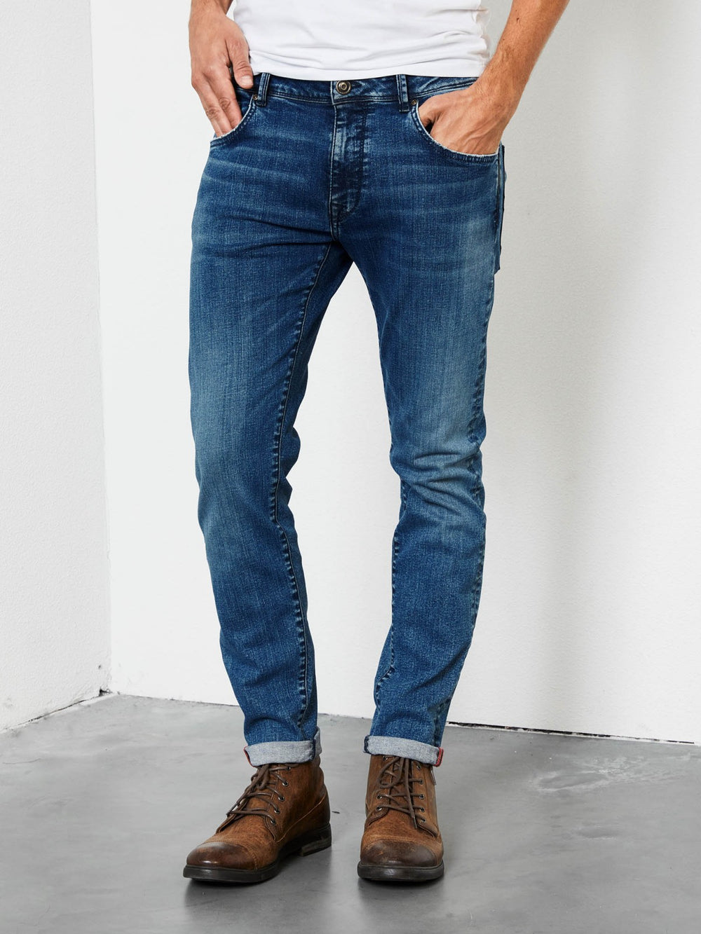 Petrol Industries - Seaham - Heren Slim-fit Jeans - 5867 Blue Faded