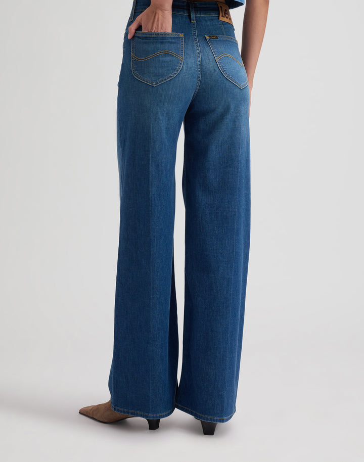 Lee - Stella - Dames Wide Leg Jeans - Blue Arrow
