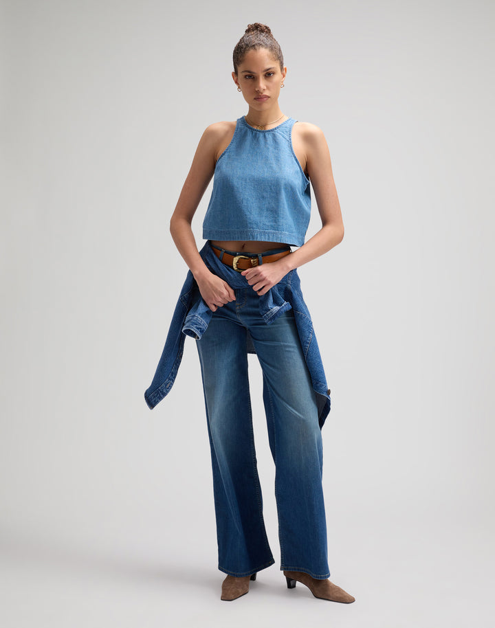 Lee - Stella - Dames Wide Leg Jeans - Blue Arrow