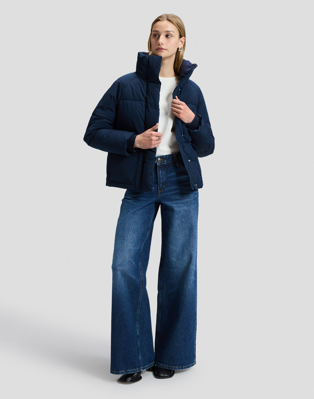 Lee - Hope - Dames Mid Rise Baggy Wide Leg Jeans - Flash Blue