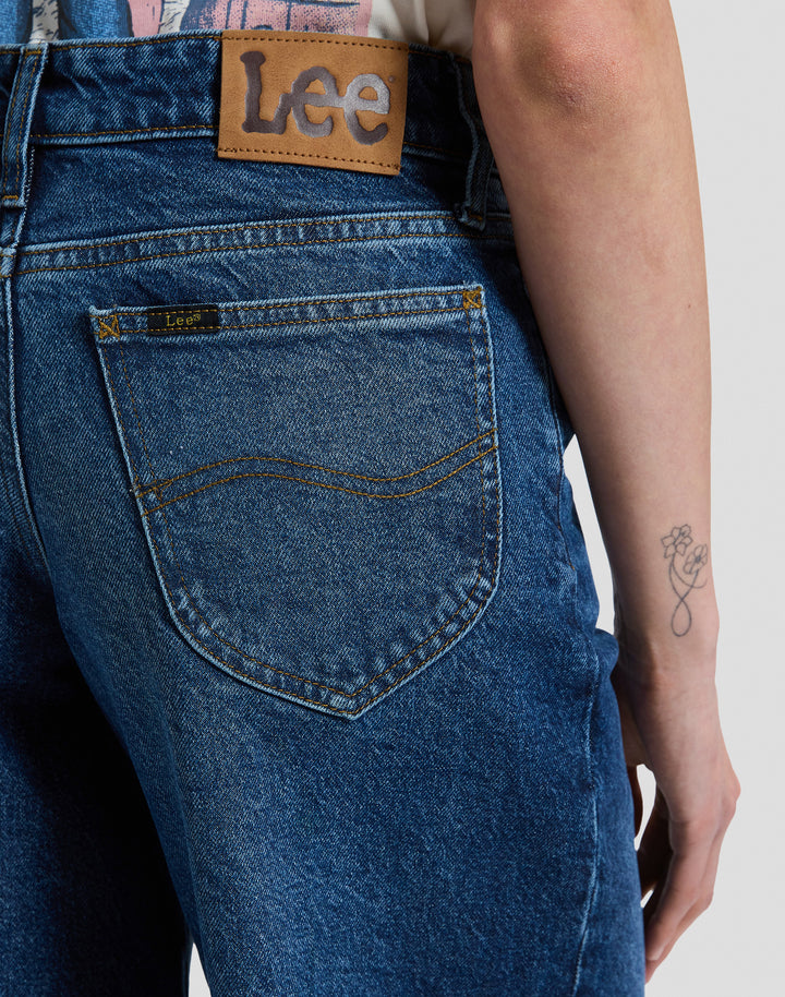 Lee - Hope - Dames Mid Rise Baggy Wide Leg Jeans - Flash Blue