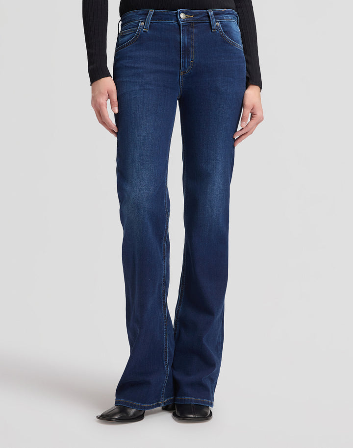 Lee - Lana - Dames Mid Rise Bootcut Jeans - Eternal Blue