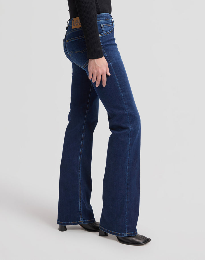 Lee - Lana - Dames Mid Rise Bootcut Jeans - Eternal Blue