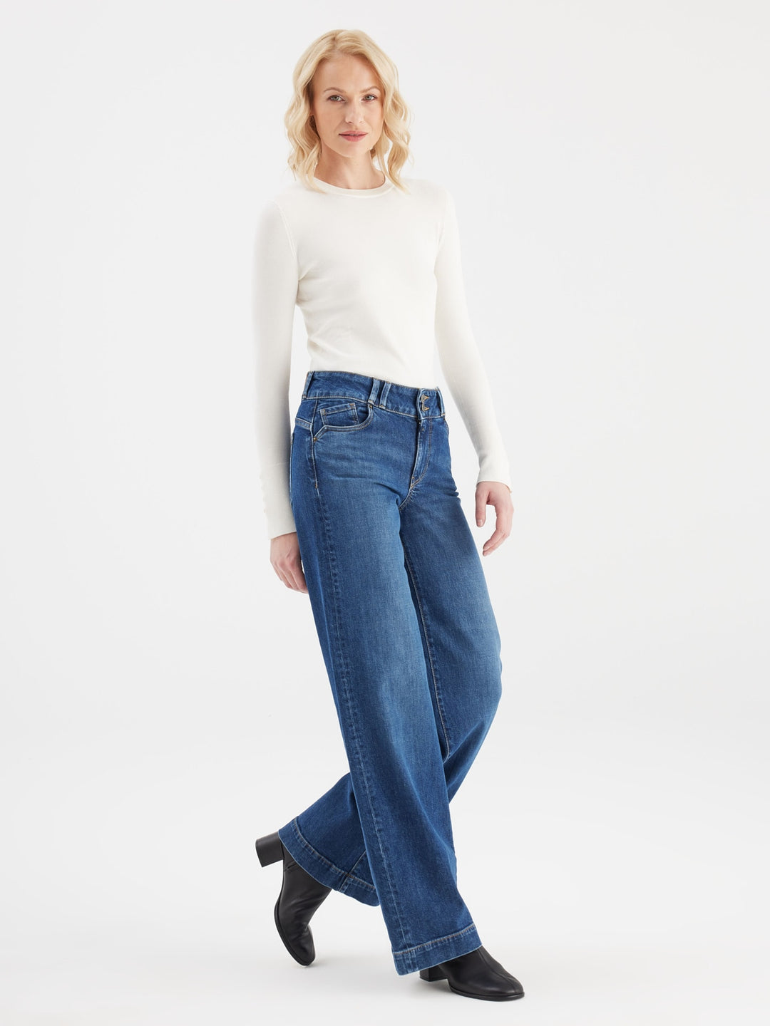 COJ - Carlotta - Wide Leg Jeans - Dark Blue