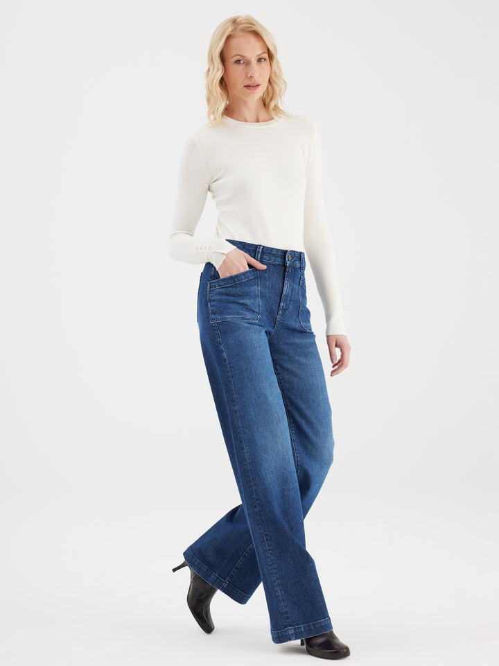 COJ - Mira - Wide Leg Jeans - Dark Blue