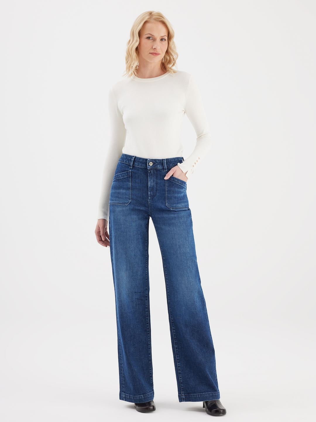 COJ - Mira - Wide Leg Jeans - Dark Blue
