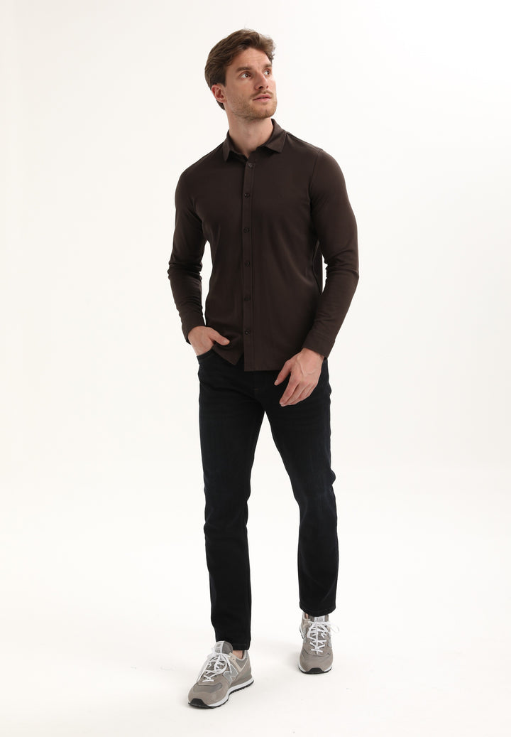 Gabbiano - Heren Overhemd - 333510 - 5702 Oak Brown