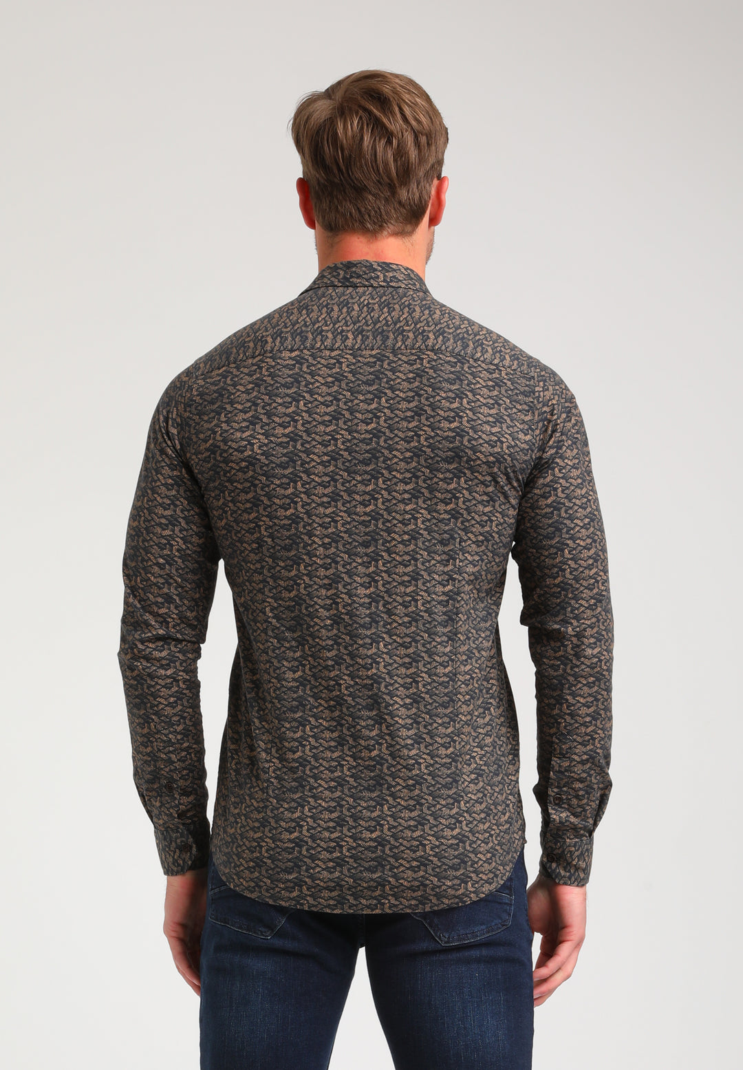 Gabbiano - Heren Overhemd - 334752 - 4412 Khaki Brown