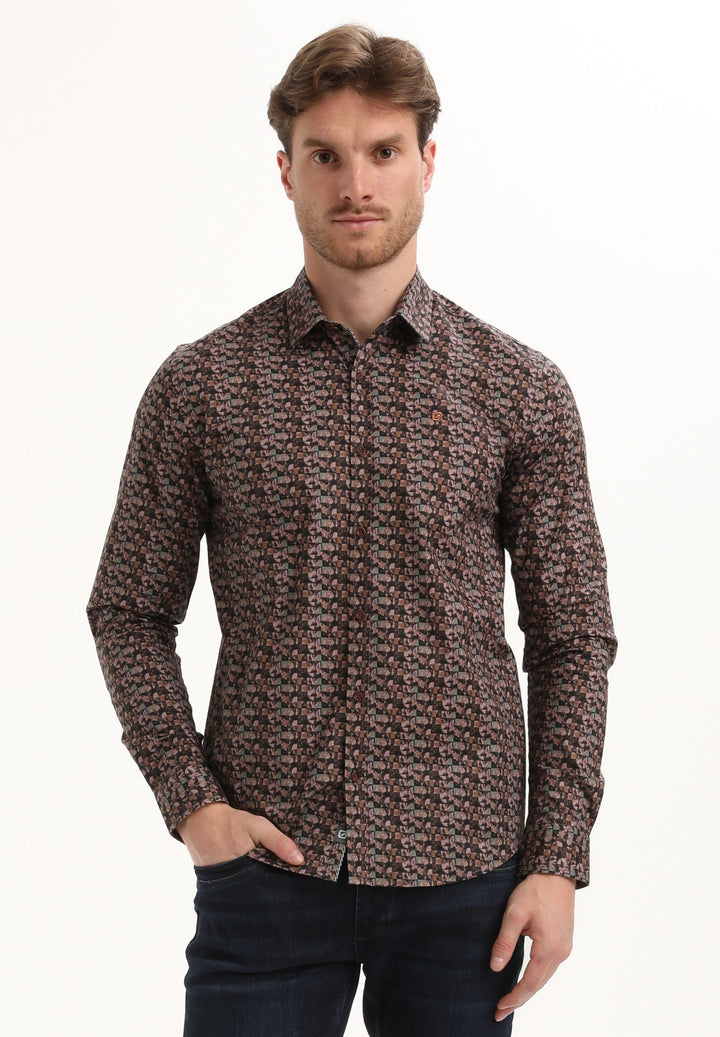 Gabbiano - Heren Overhemd - 335735 - 5702 Oak Brown