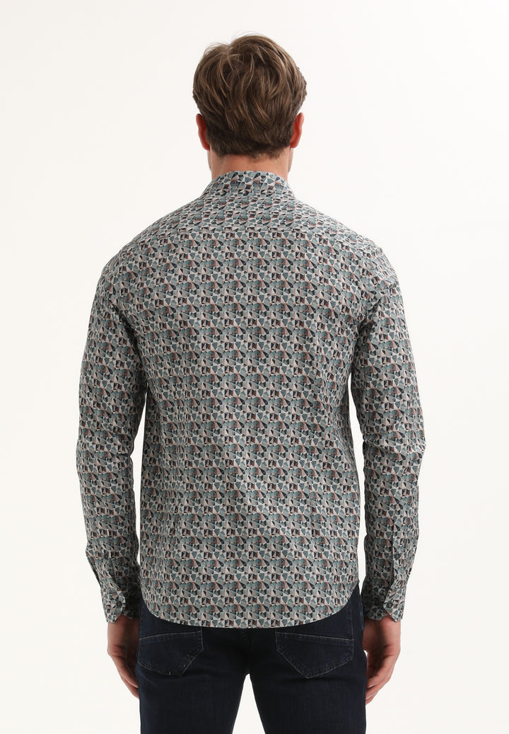 Gabbiano - Heren Overhemd - 335738 - 5703 Teal Blue