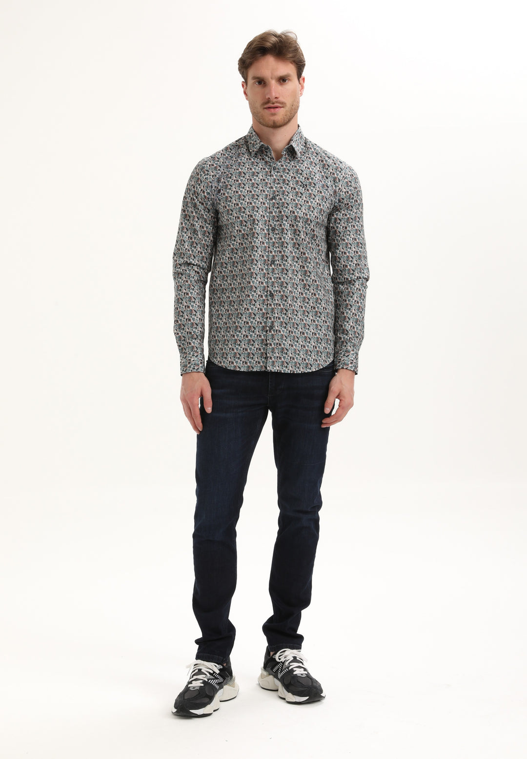 Gabbiano - Heren Overhemd - 335738 - 5703 Teal Blue