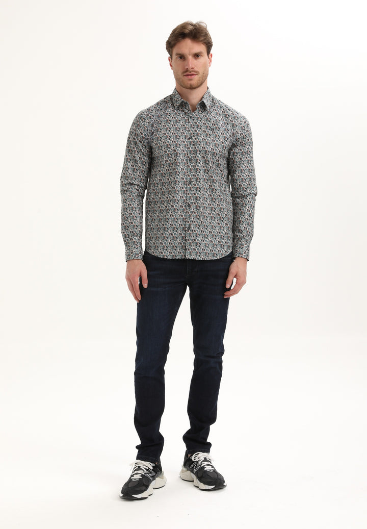 Gabbiano - Heren Overhemd - 335738 - 5703 Teal Blue