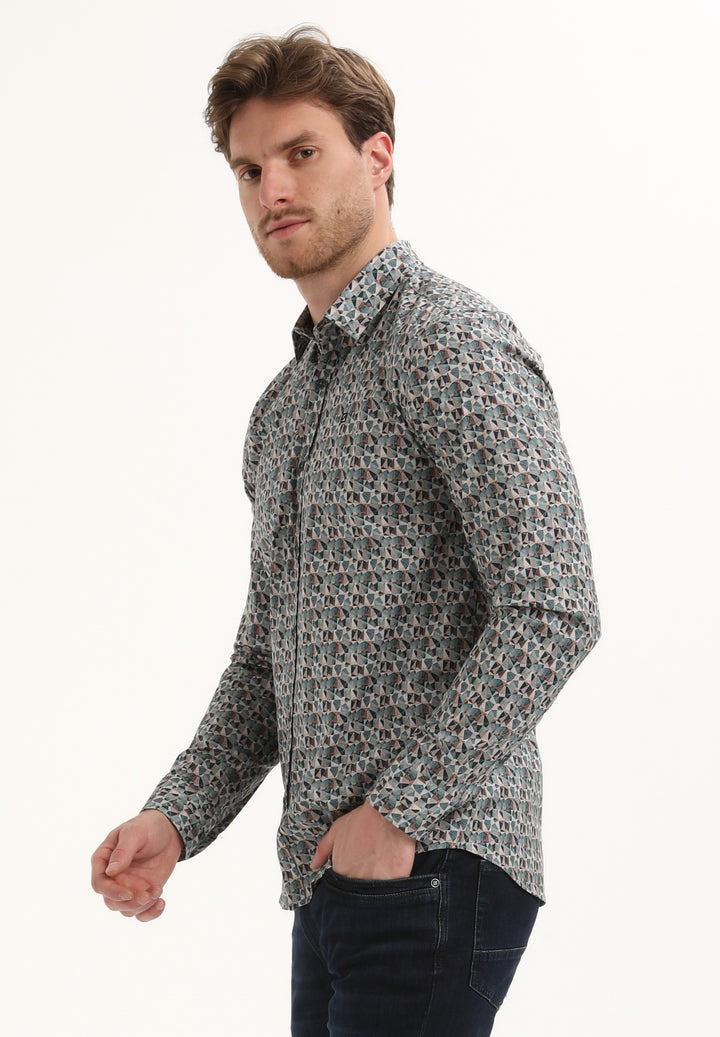 Gabbiano - Heren Overhemd - 335738 - 5703 Teal Blue
