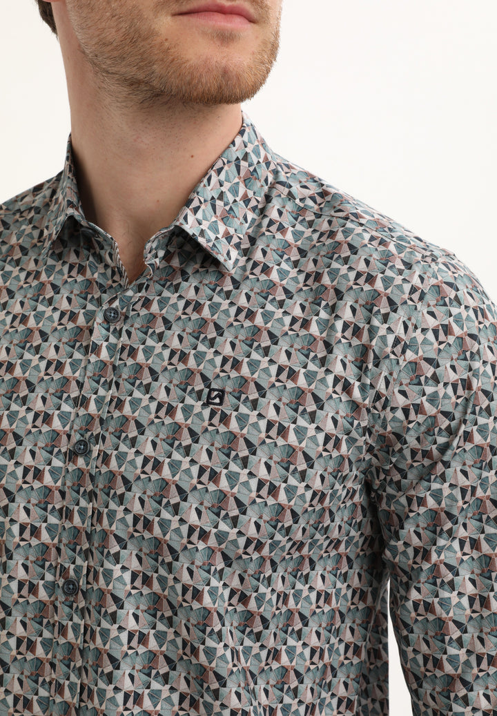 Gabbiano - Heren Overhemd - 335738 - 5703 Teal Blue