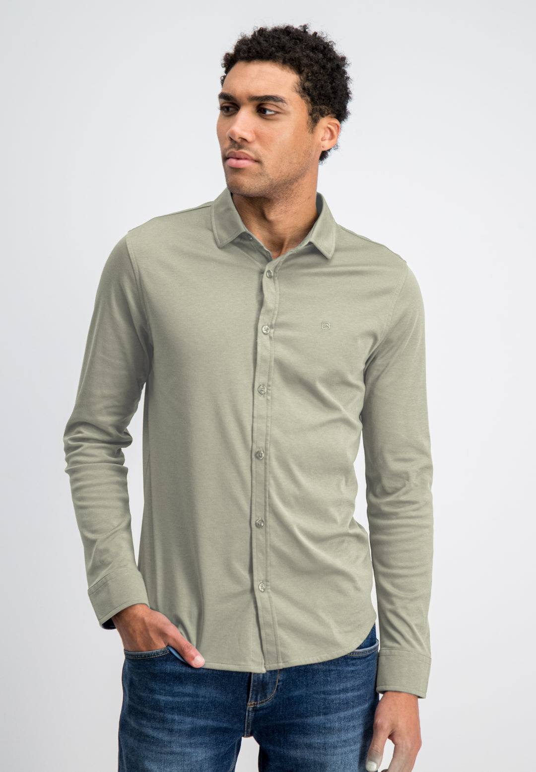 Gabbiano - Heren Overhemd - Tone-S - 3367340 - 672 Sage Green