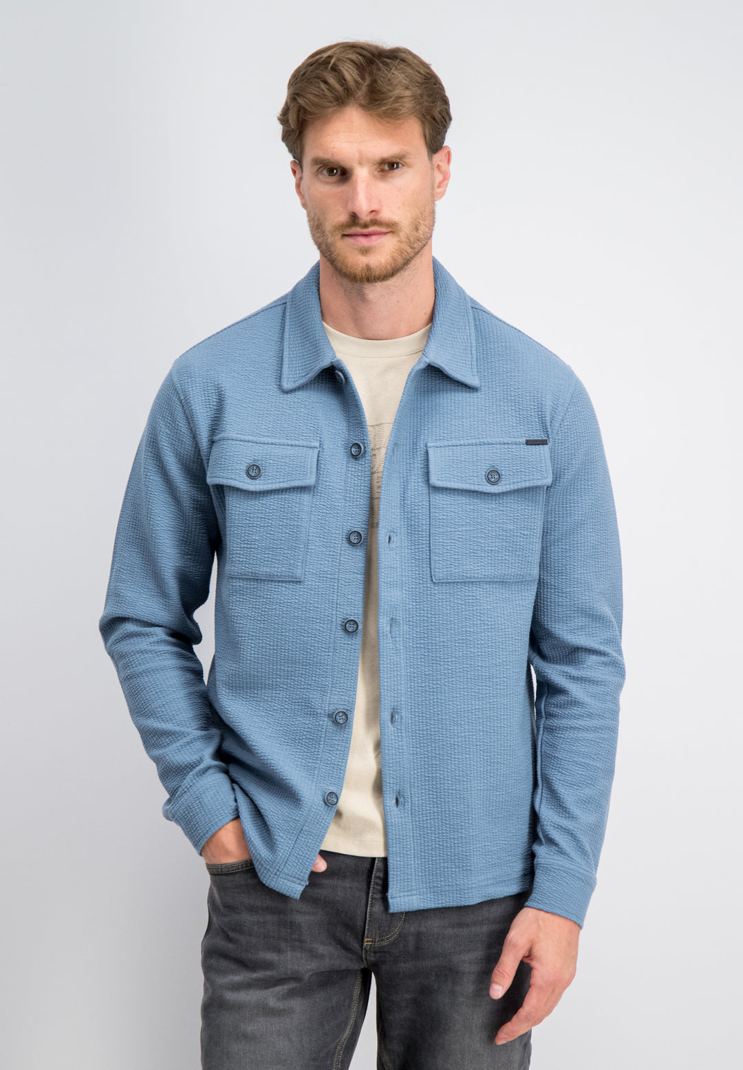 Gabbiano - Heren Overshirt - Finny - 3367347 - 671 Mystic Blue