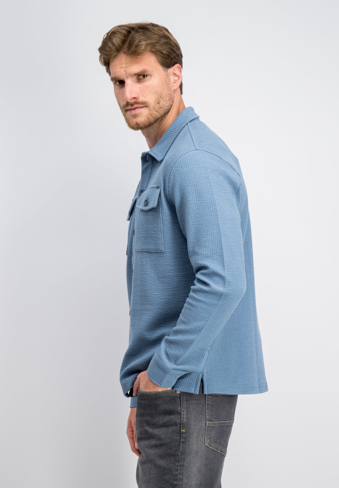 Gabbiano - Heren Overshirt - Finny - 3367347 - 671 Mystic Blue