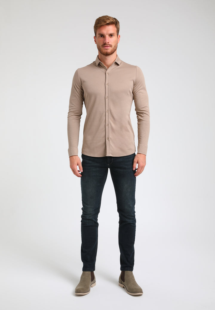Gabbiano - Heren Overhemd - Tone - 333510 - 4445 Taupe