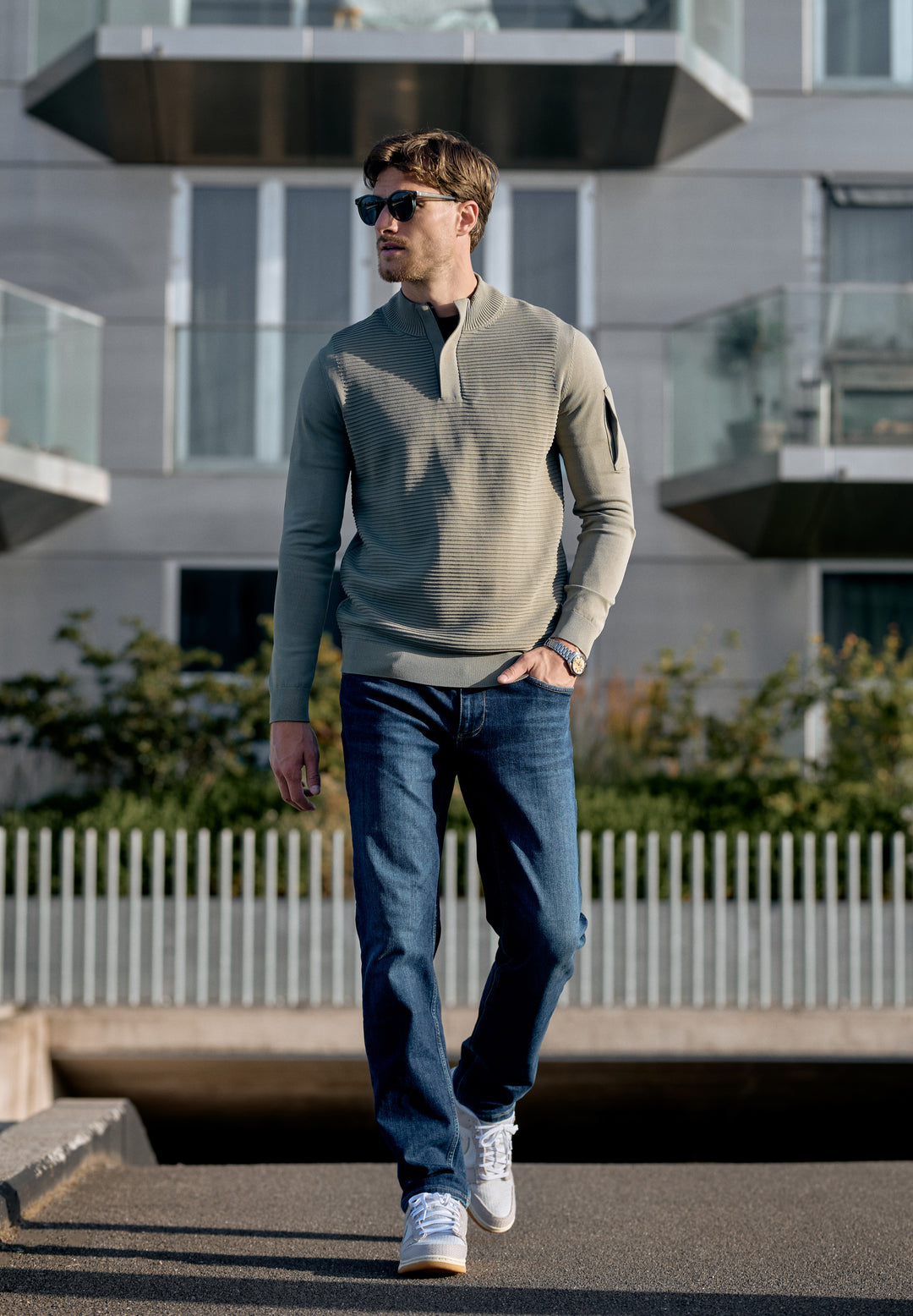 Gabbiano - Heren Trui - Hoyt - 6167278 - 672 Sage Green