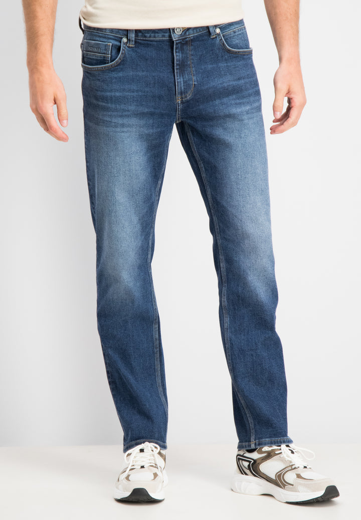 Gabbiano - Arctic - Heren Relaxed Jeans - Mid Blue Stone Wash