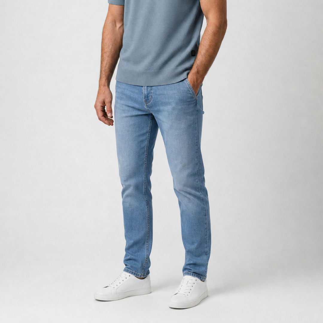 Cars Jeans - Lugano - Heren Soft Denim Regular-fit Jeans - Grey Blue