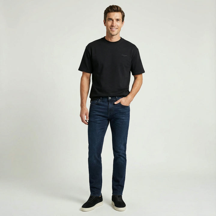 Cars Jeans - Lugano - Heren Soft Denim Regular-fit Jeans - Blue Black