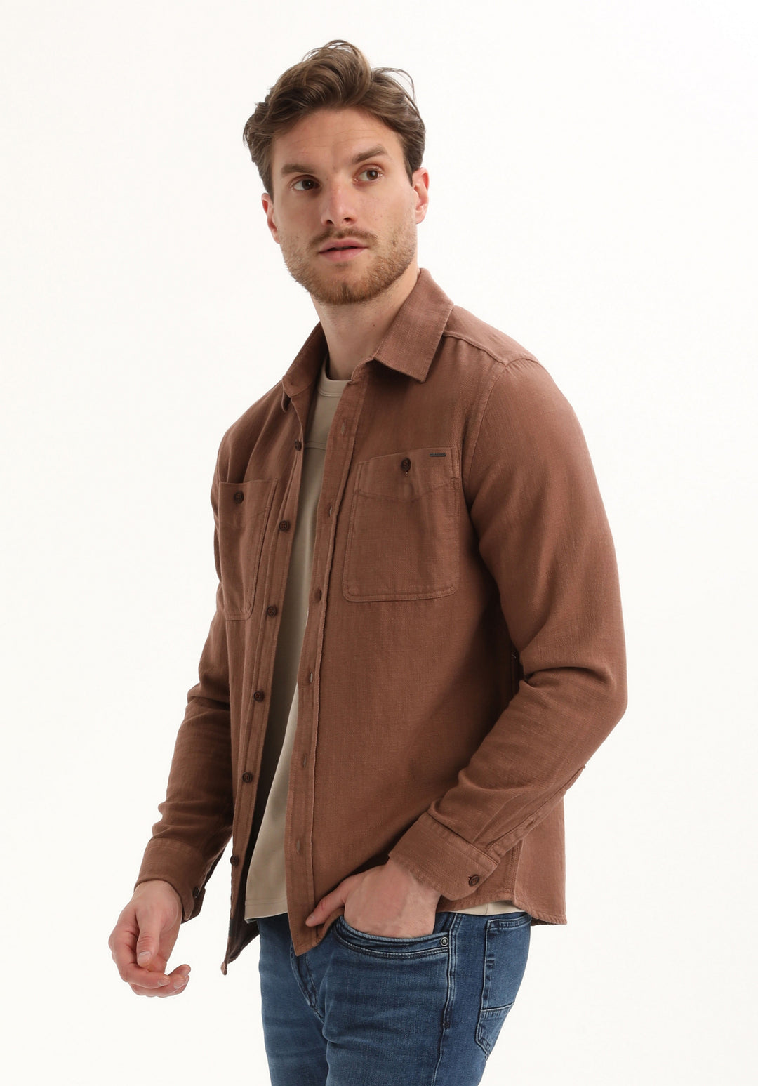 Gabbiano - Heren Overshirt - 335740 - 5701 Clay