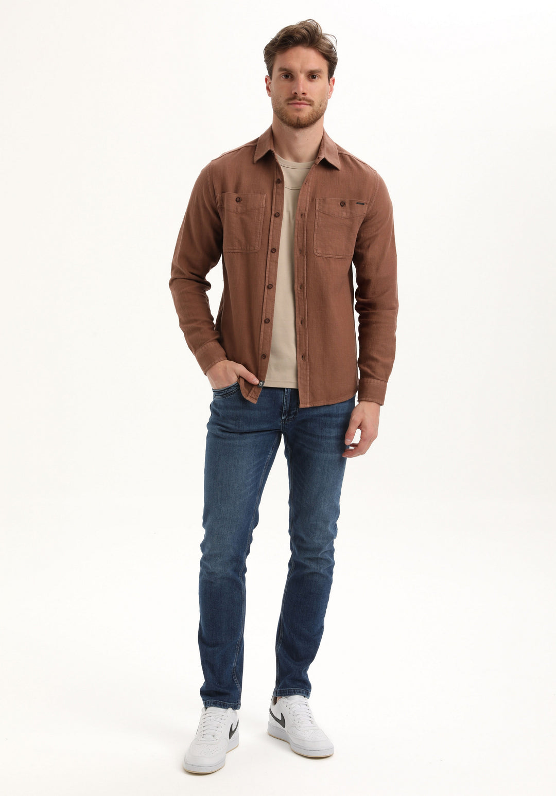 Gabbiano - Heren Overshirt - 335740 - 5701 Clay