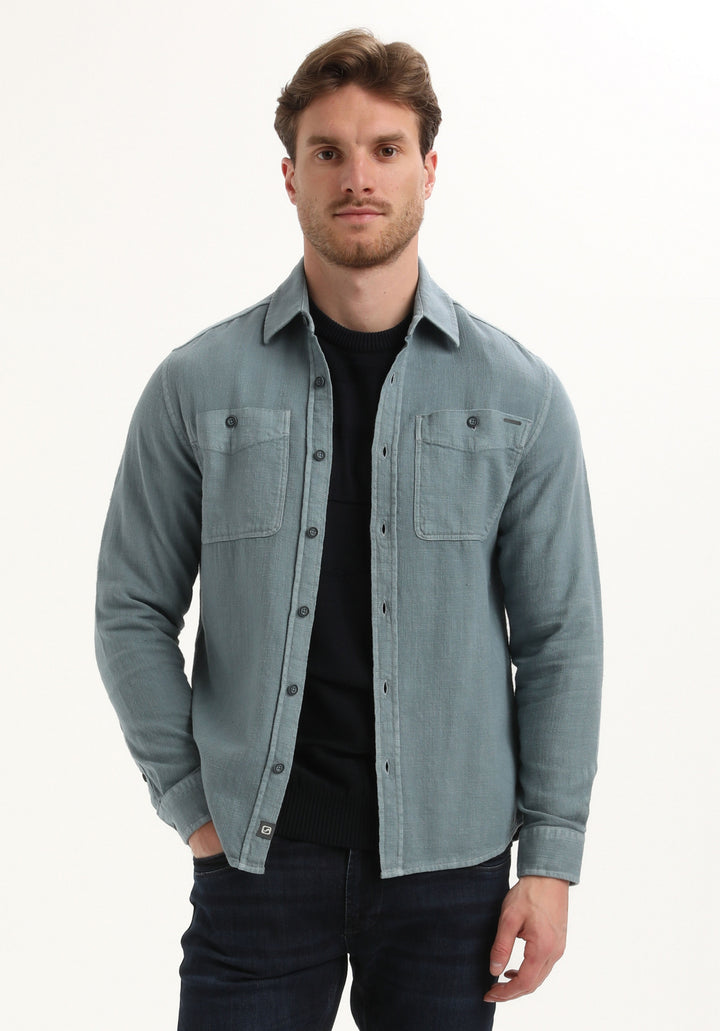 Gabbiano - Heren Overshirt - 335740 - 5703 Teal Blue