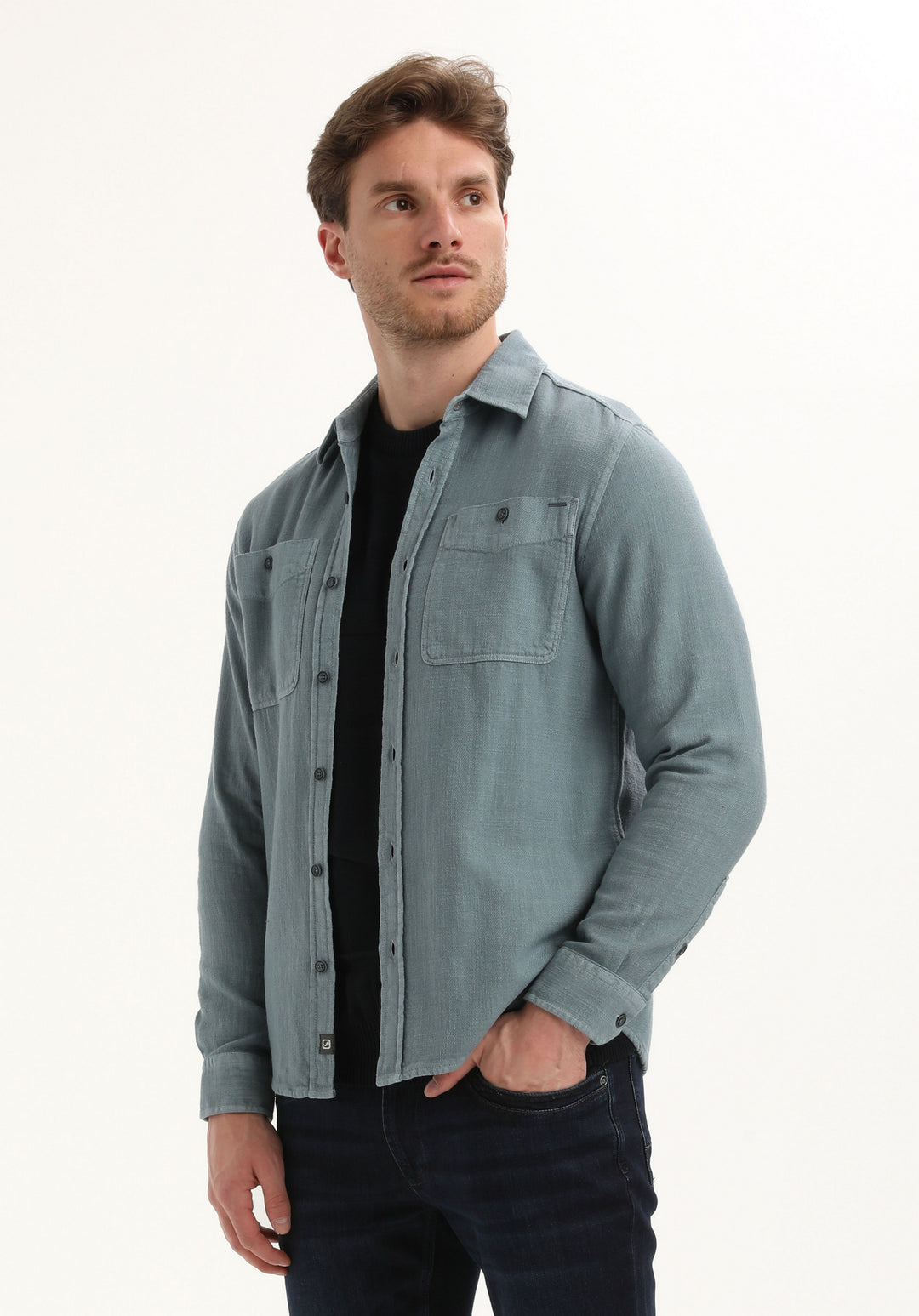 Gabbiano - Heren Overshirt - 335740 - 5703 Teal Blue