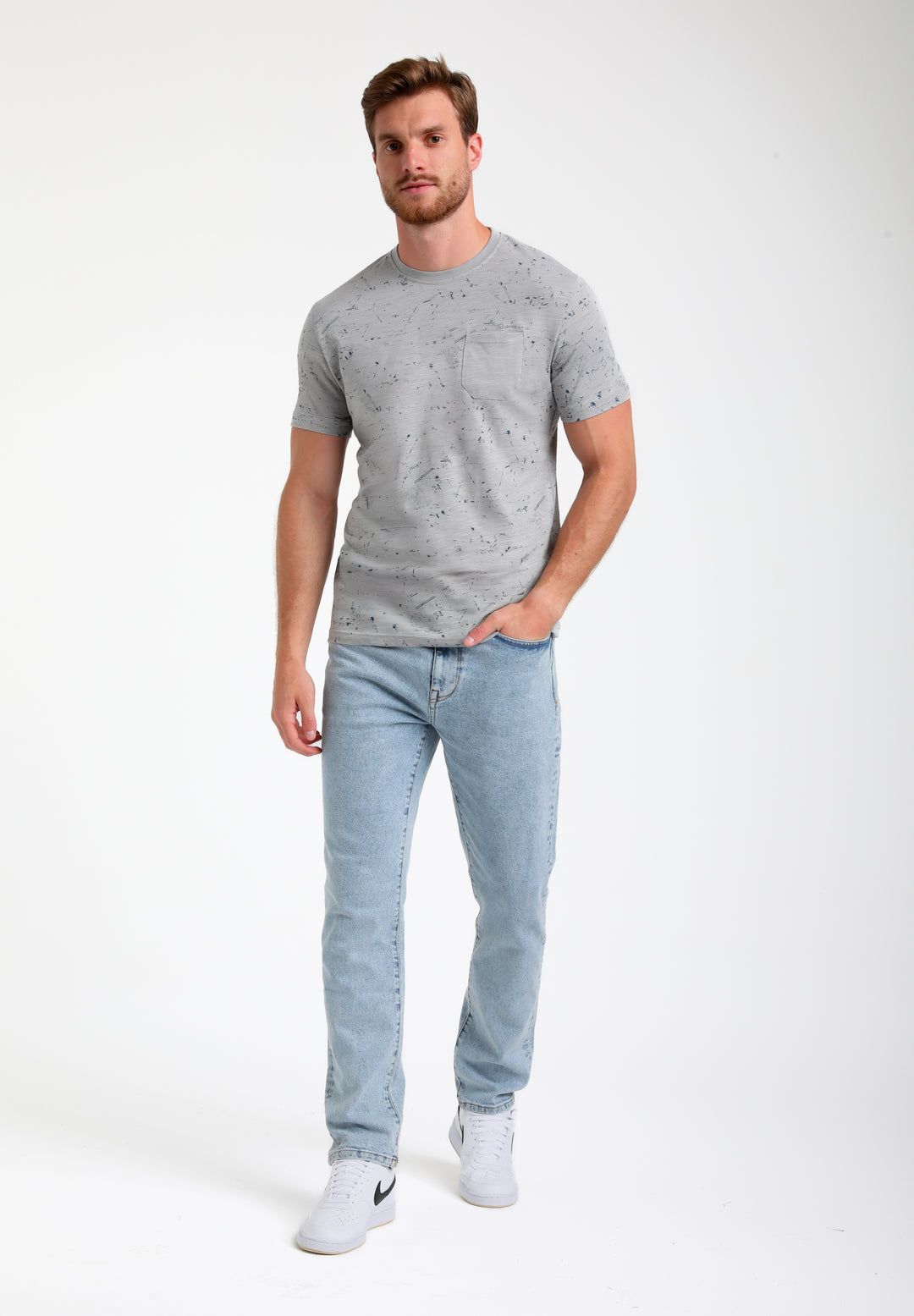 Gabbiano - Heren Shirt - 155514 - 605 Grey Melange