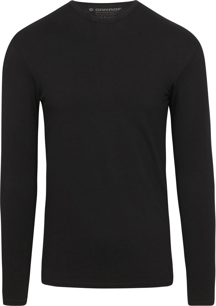 Garage - Bodyfit Shirt O-neck Long Sleeve - 200 Black