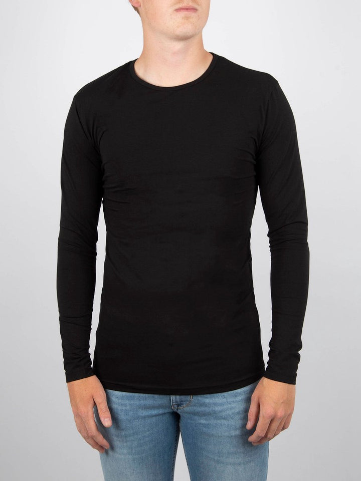 Garage - Bodyfit Shirt O-neck Long Sleeve - 200 Black