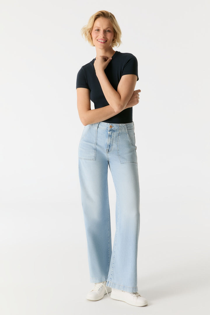 COJ - Lulu - Wide Leg Jeans - Aqua Blue