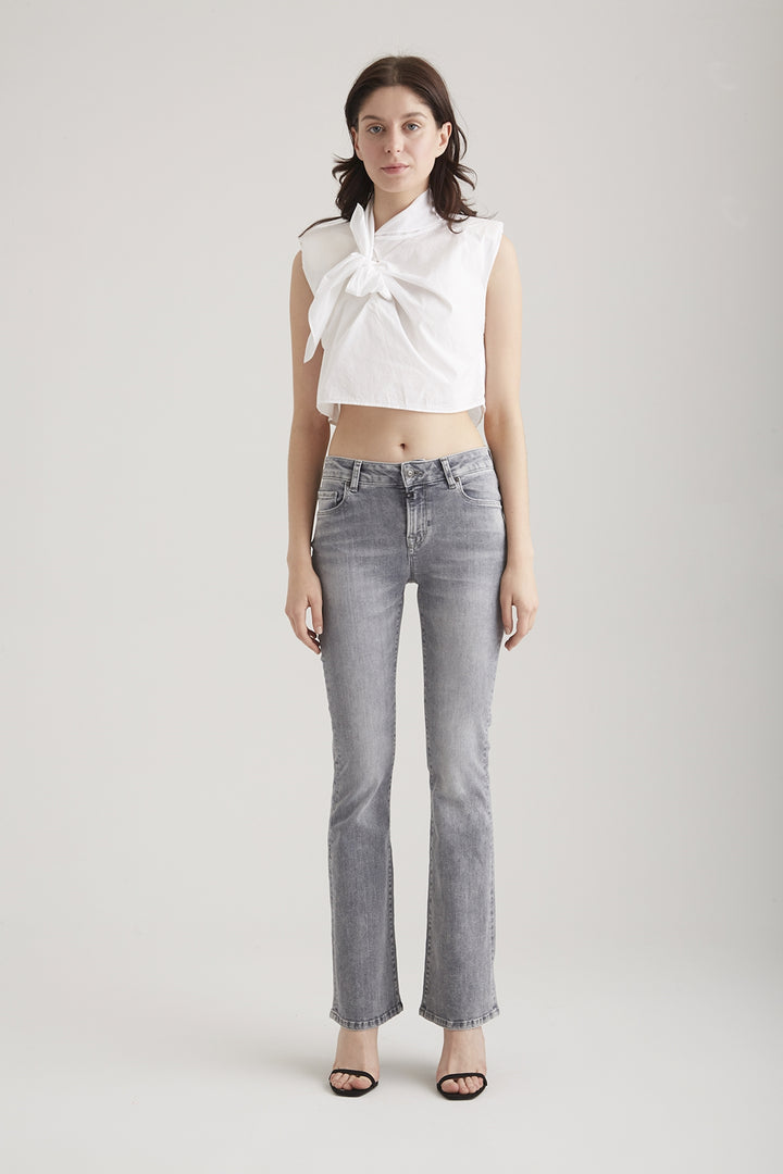 COJ - Laura - Dames Flare Jeans - Grey Vintage