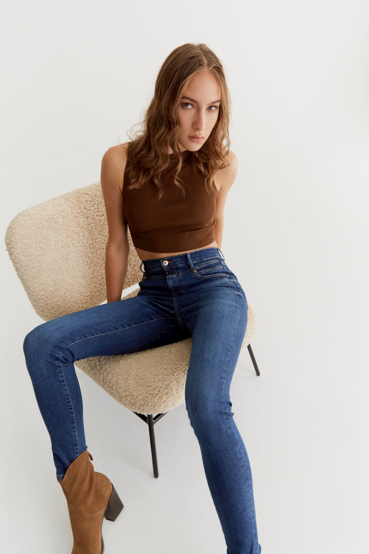 COJ - Lisa - Dames Skinny Jeans - Dark Blue