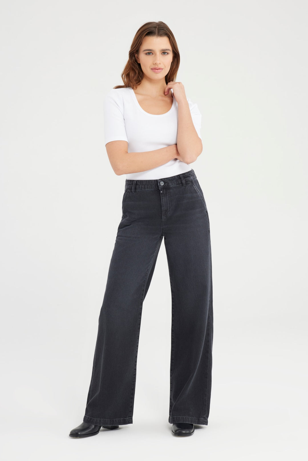 COJ - Maxine - Wide Leg Jeans - Black VT