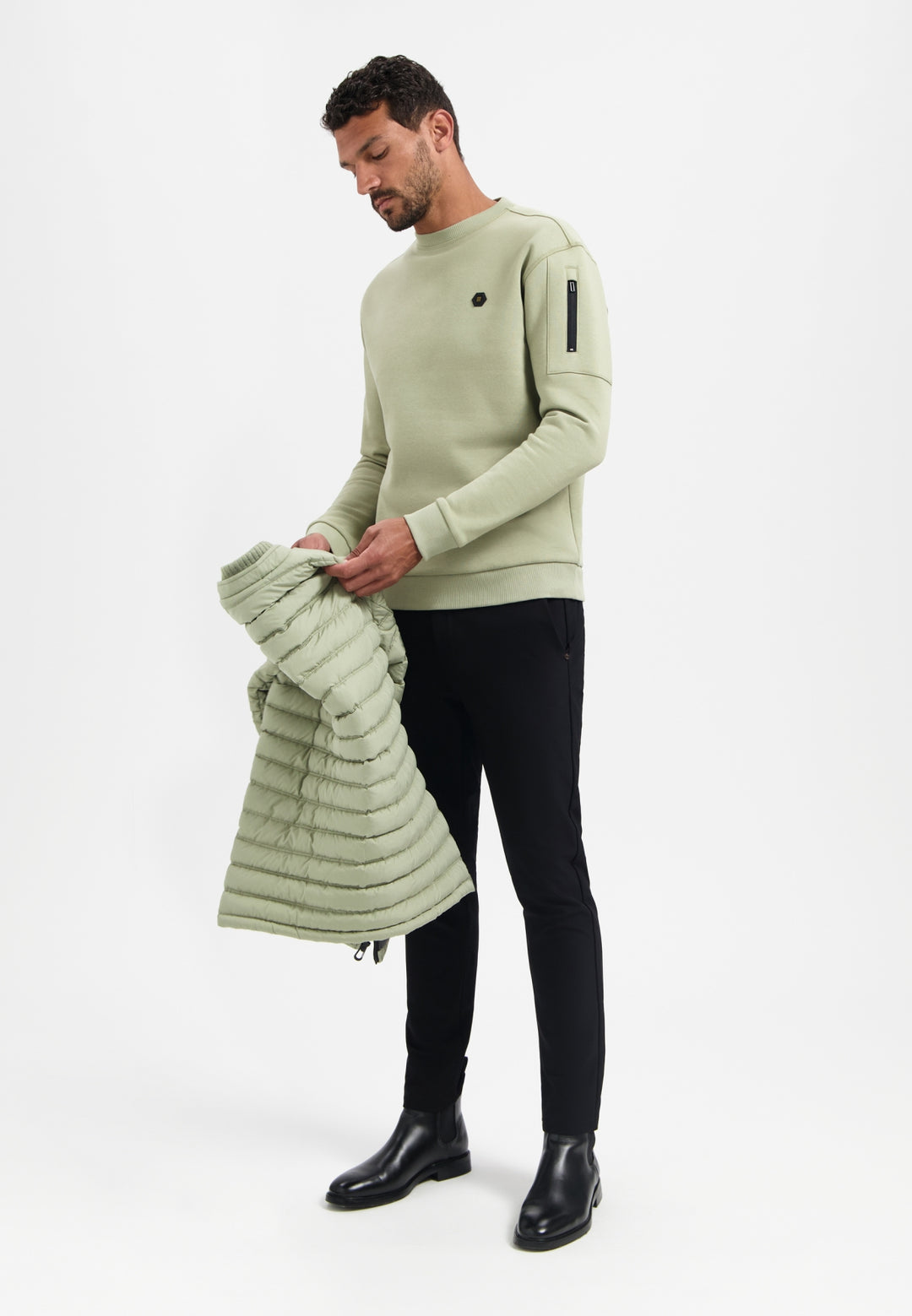 No Excess - Heren Sweater - 29130857 - 197 Light Moss