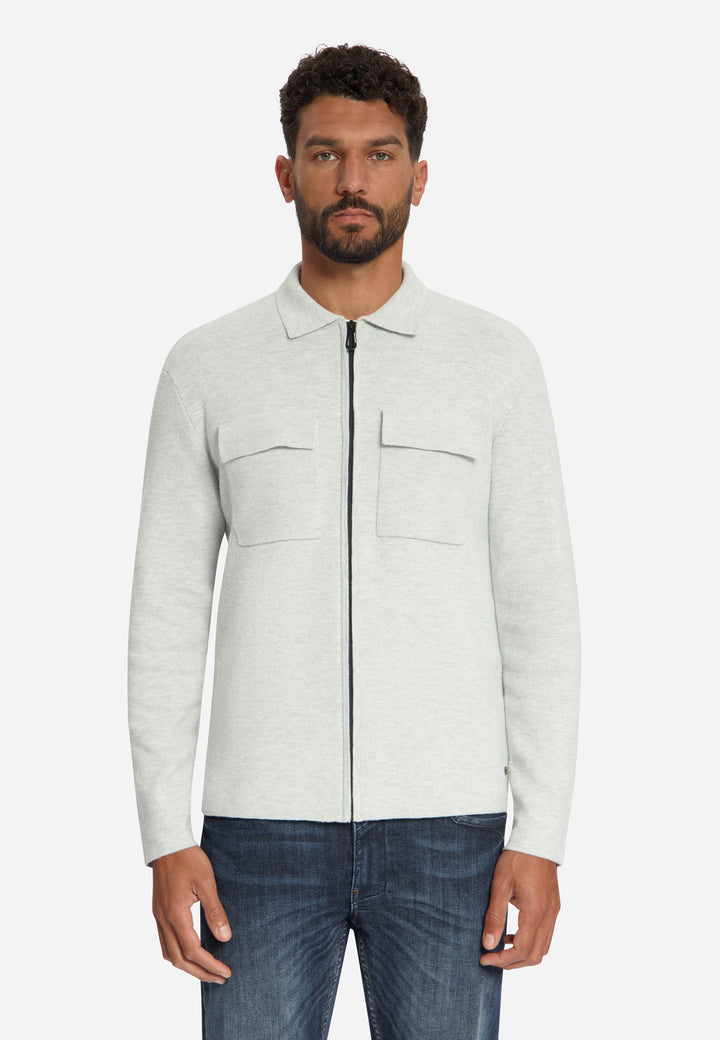 No Excess - Heren Overshirt - 33210971 - 110 Light Grey Melange
